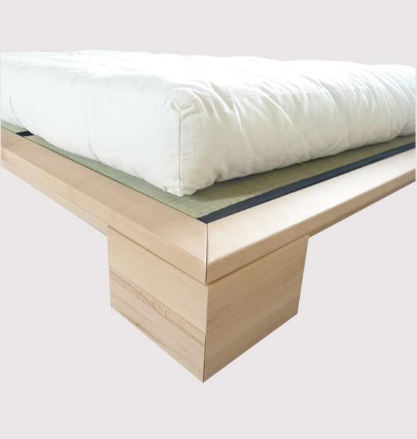 Hobart Qualité futon Futon coton et latex 15/16 cm Finition bois Brut