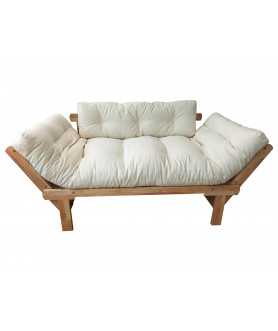 Canapé futon en pin naturel Anouk 140x200