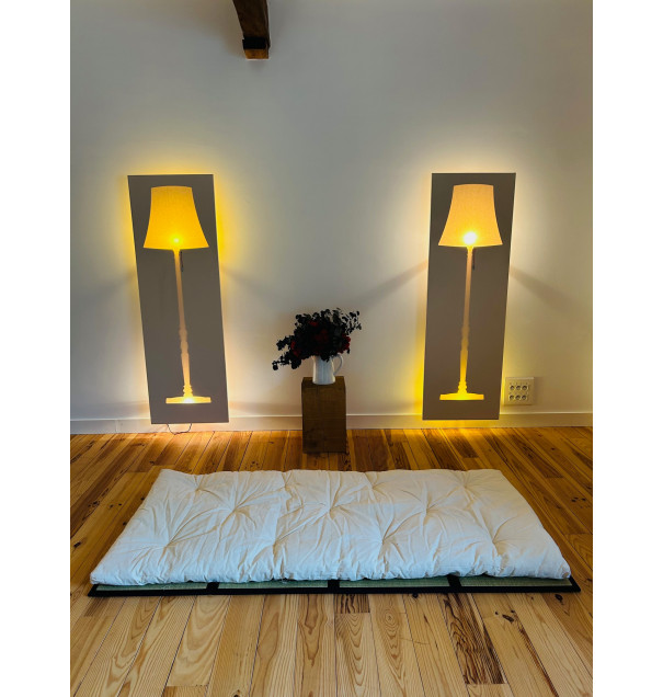 Tatami pliable + futon japonais ou futon Yoga